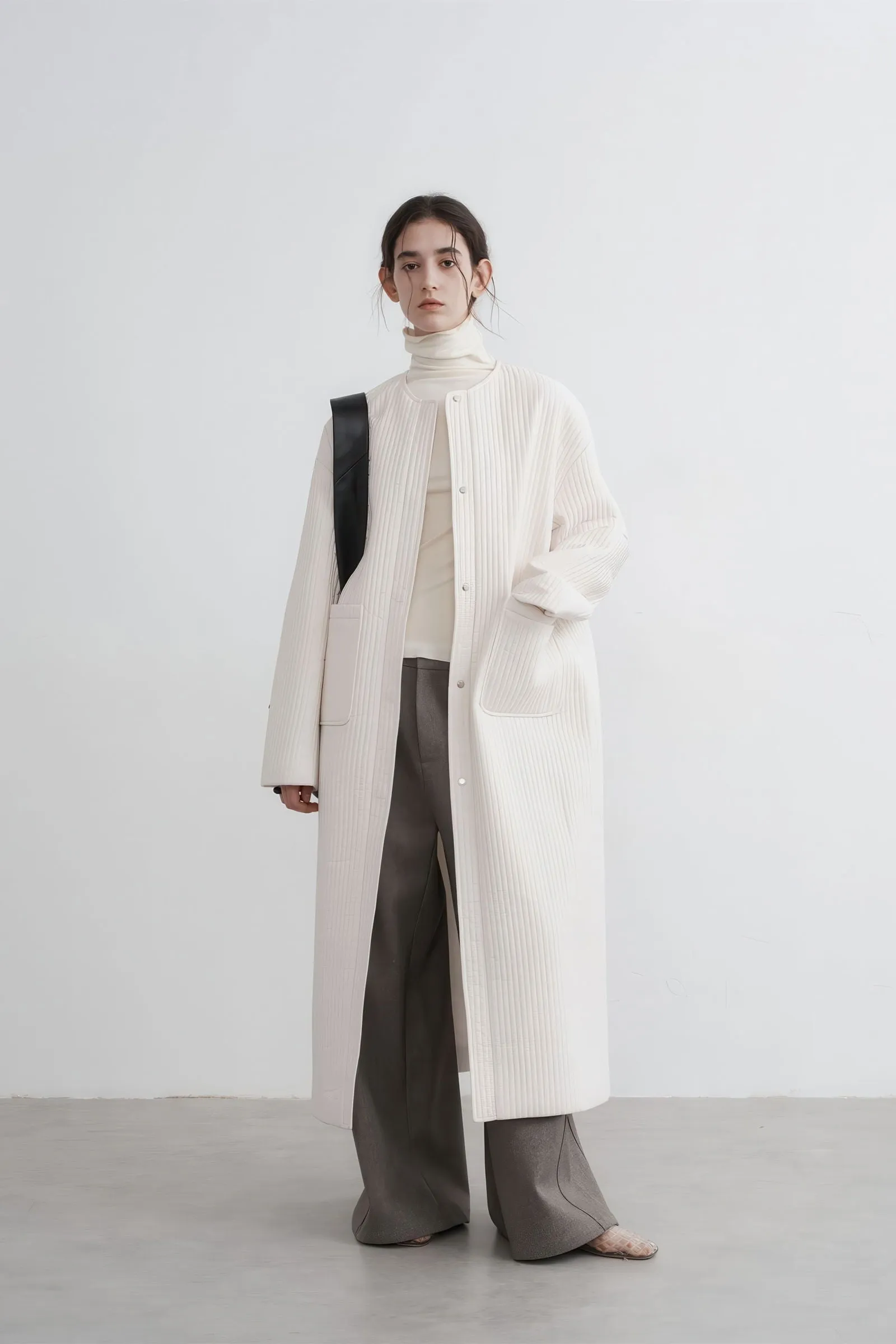 Longline Oversized Puffer Coat - Women's Luxe Winter Casual Overknee Jacket