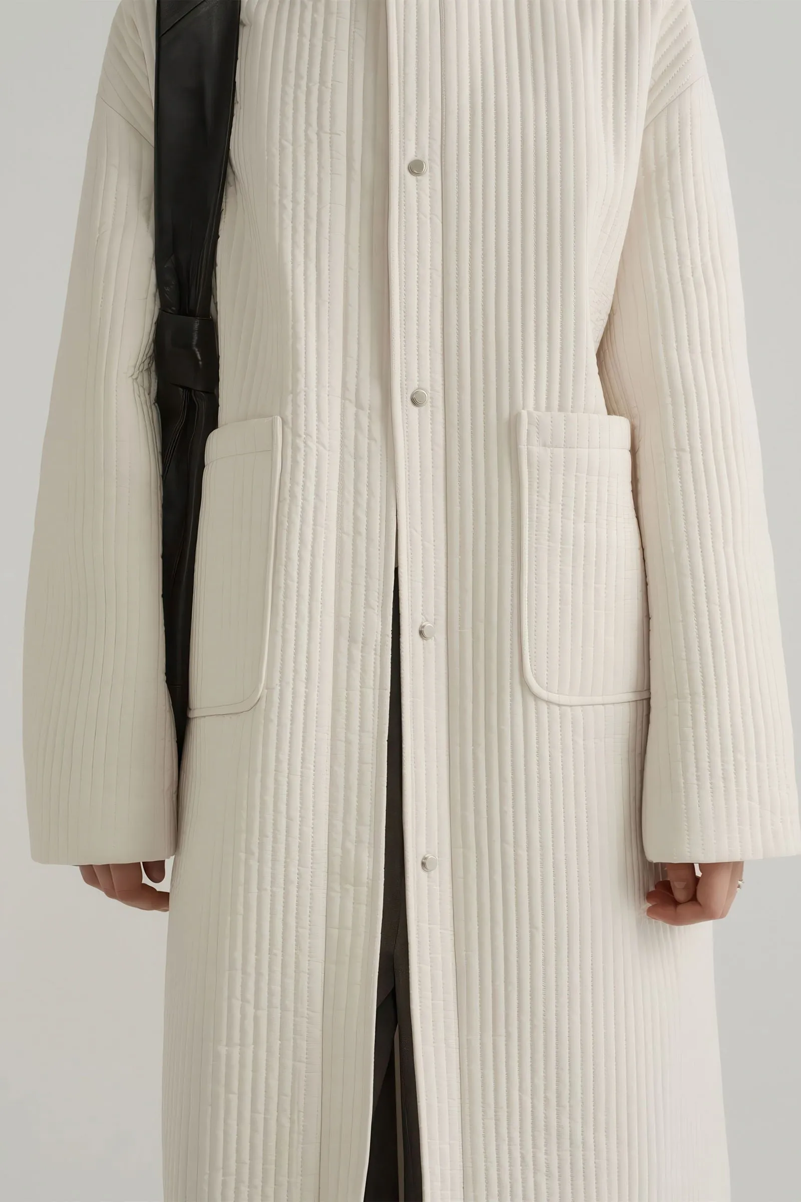 Longline Oversized Puffer Coat - Women's Luxe Winter Casual Overknee Jacket