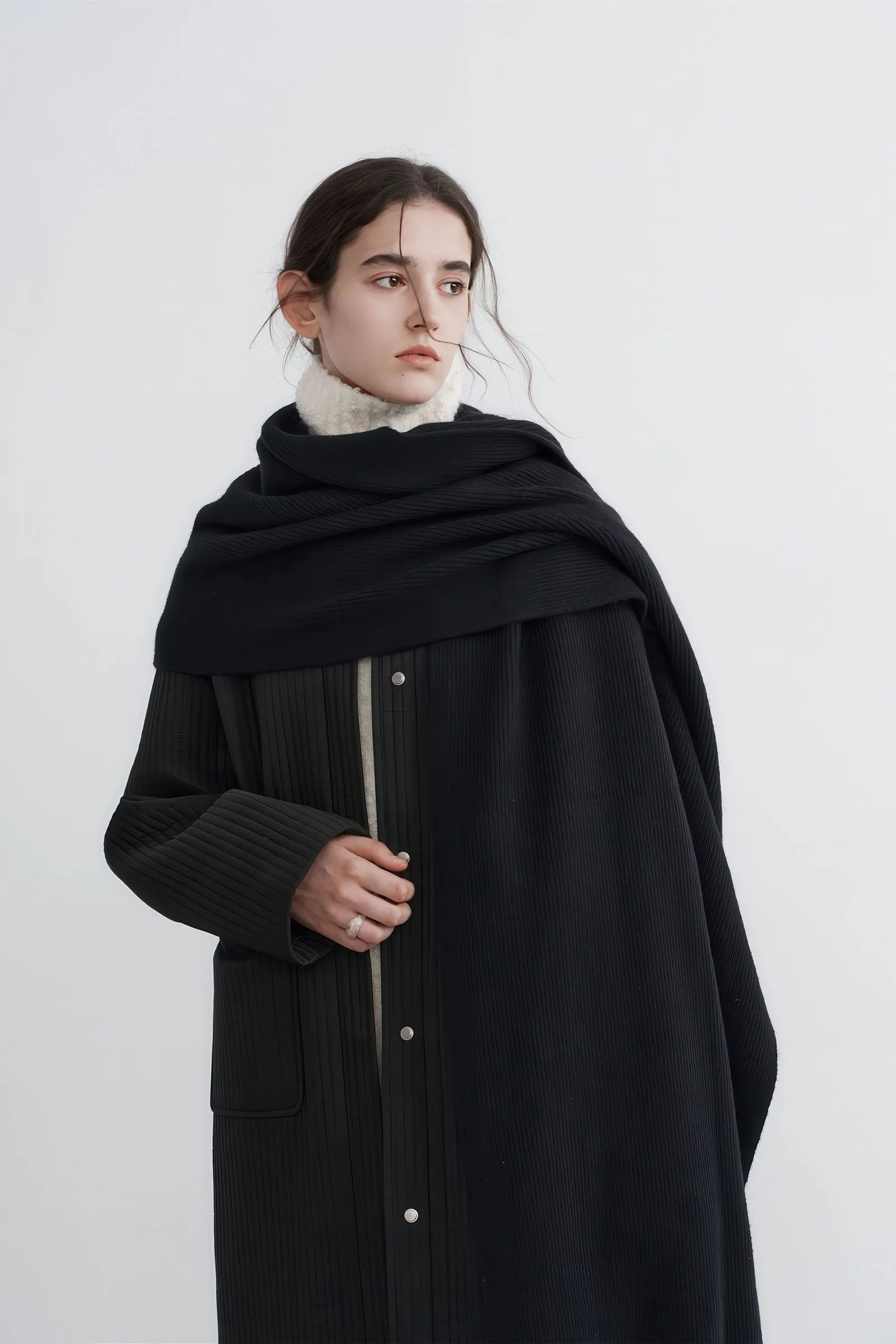 Longline Oversized Puffer Coat - Women's Luxe Winter Casual Overknee Jacket