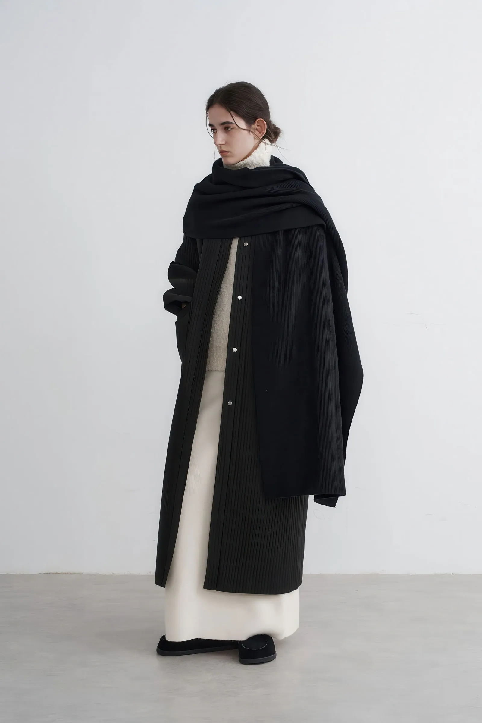 Longline Oversized Puffer Coat - Women's Luxe Winter Casual Overknee Jacket