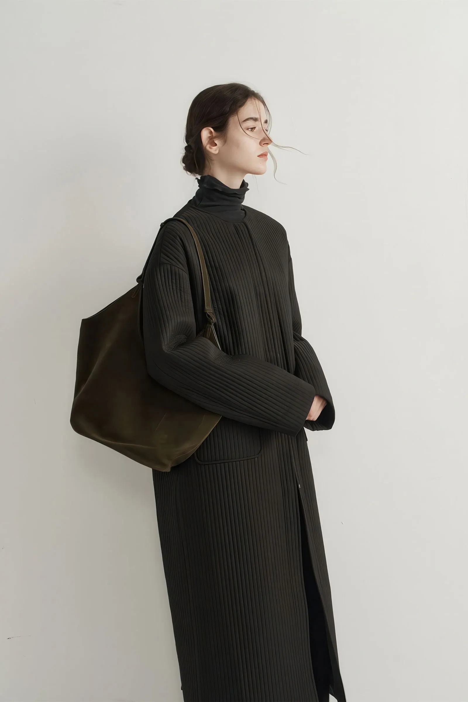 Longline Oversized Puffer Coat - Women's Luxe Winter Casual Overknee Jacket