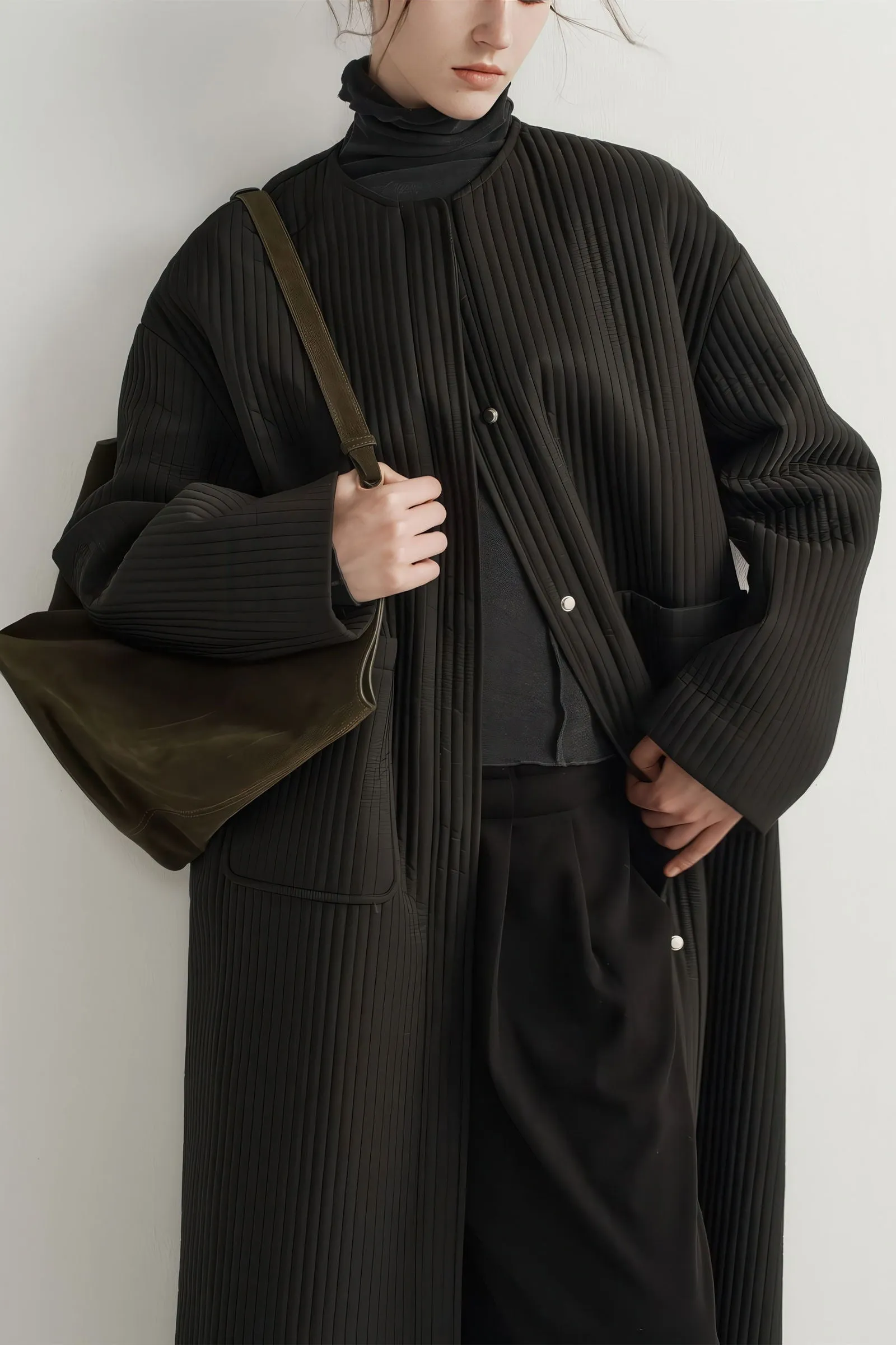 Longline Oversized Puffer Coat - Women's Luxe Winter Casual Overknee Jacket