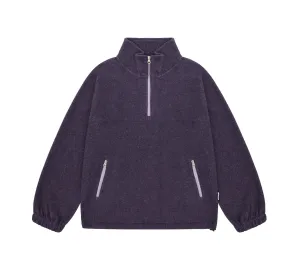 Melange Fleece Anorak | Purple