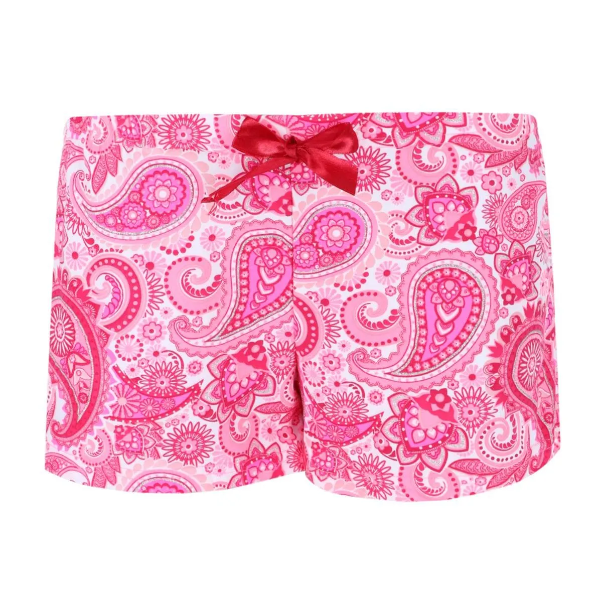 Miss Lillian Women's Plus Size Paisley Henley Short Sleeve and Shorts Set