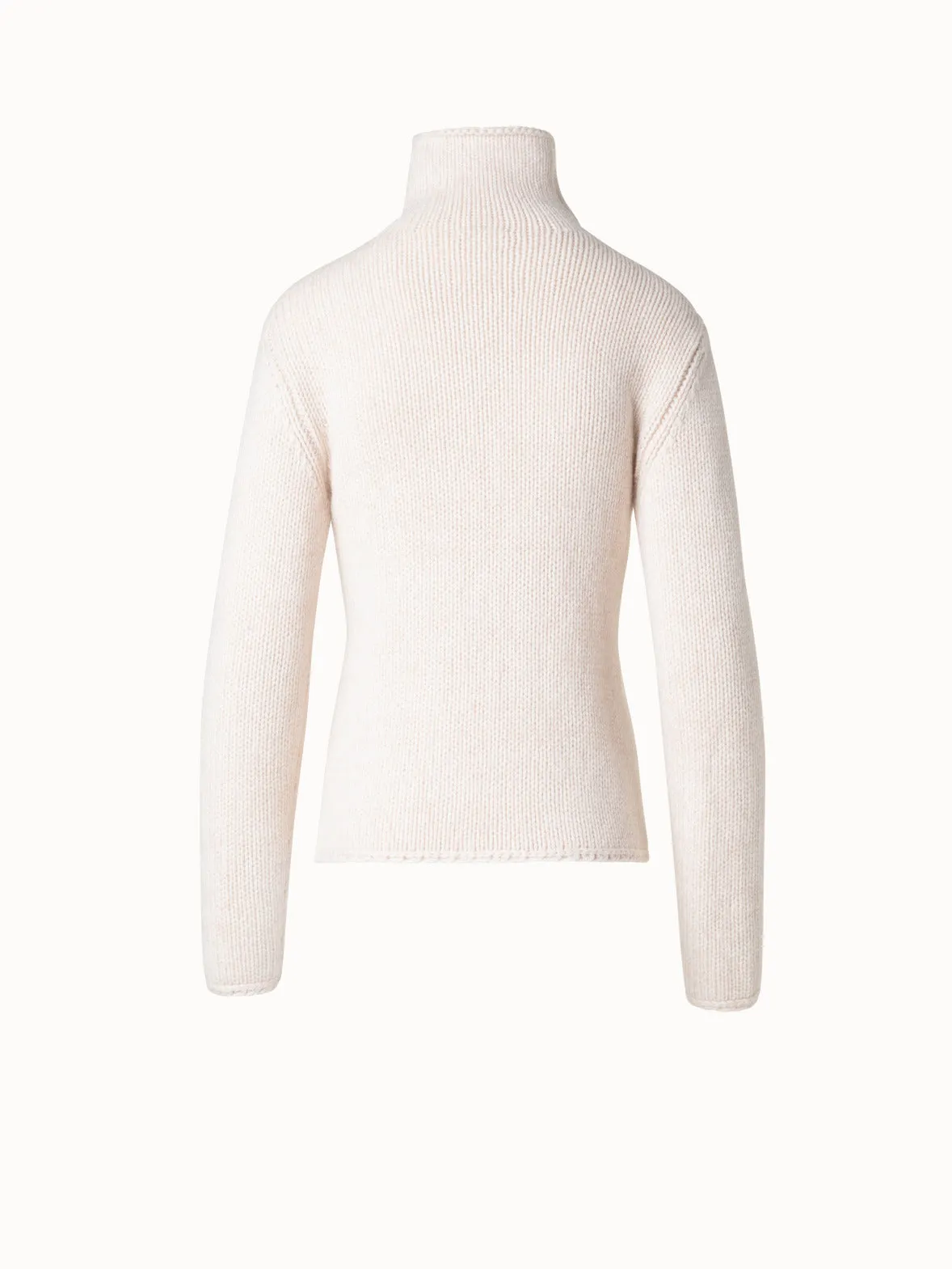 Mouliné Cashmere Wool Mock Neck Sweater