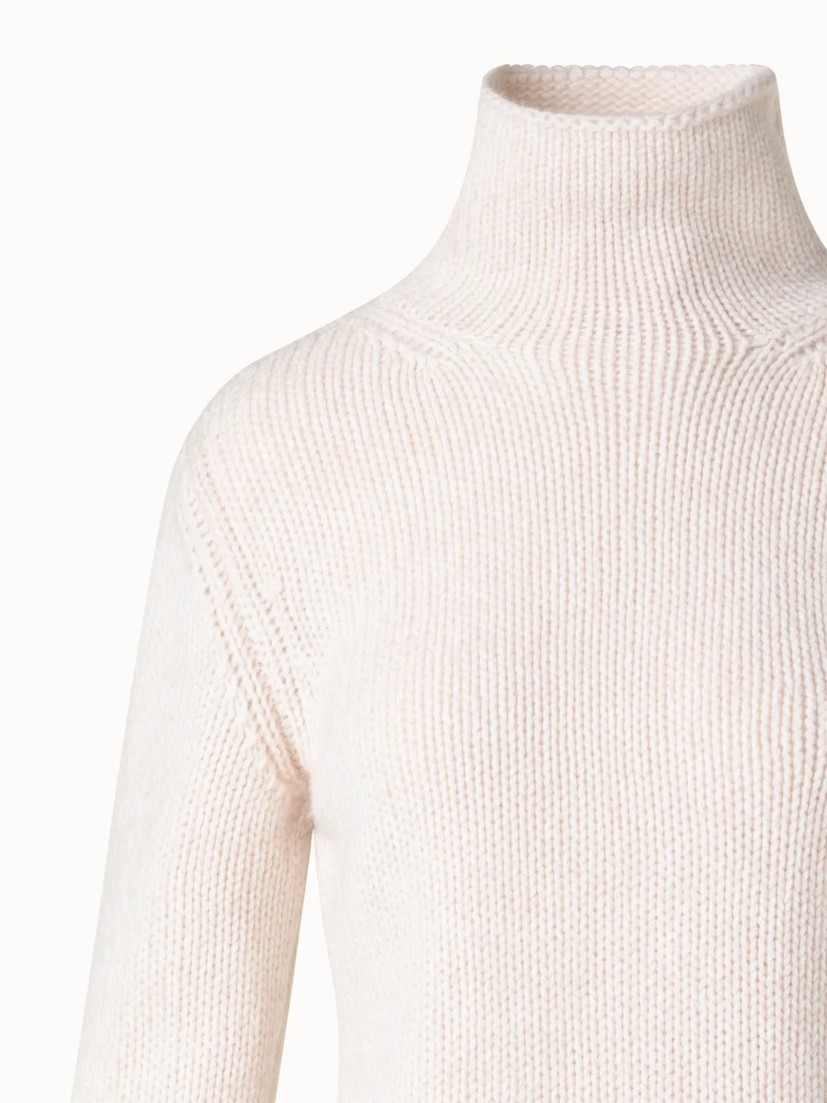 Mouliné Cashmere Wool Mock Neck Sweater