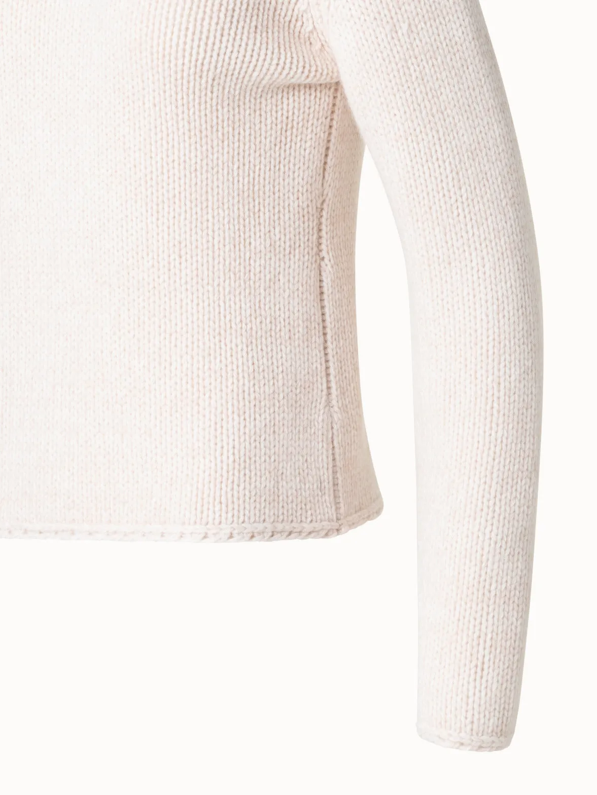 Mouliné Cashmere Wool Mock Neck Sweater
