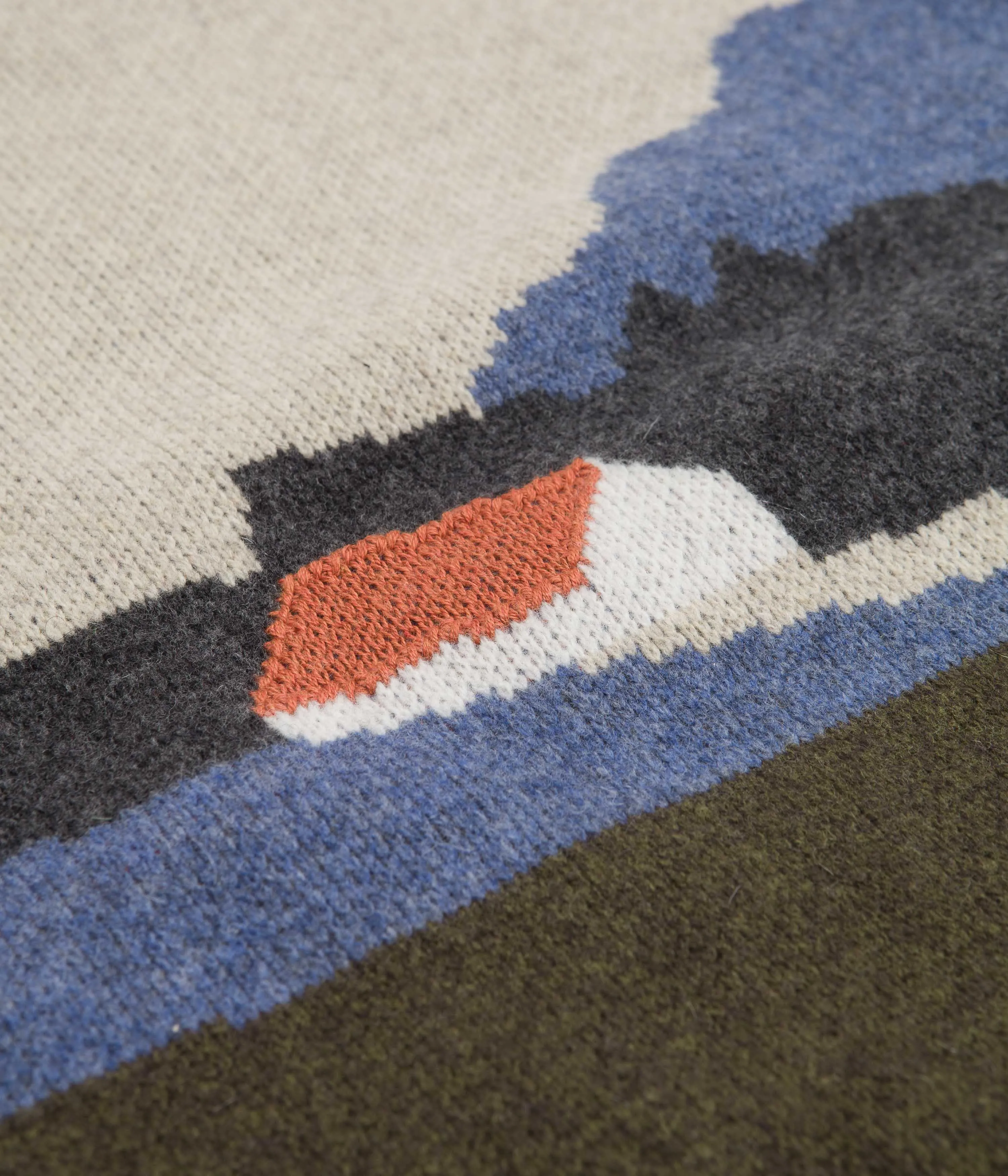 Norse Projects Rune Landscape Knitted Sweatshirt - Utility Khaki
