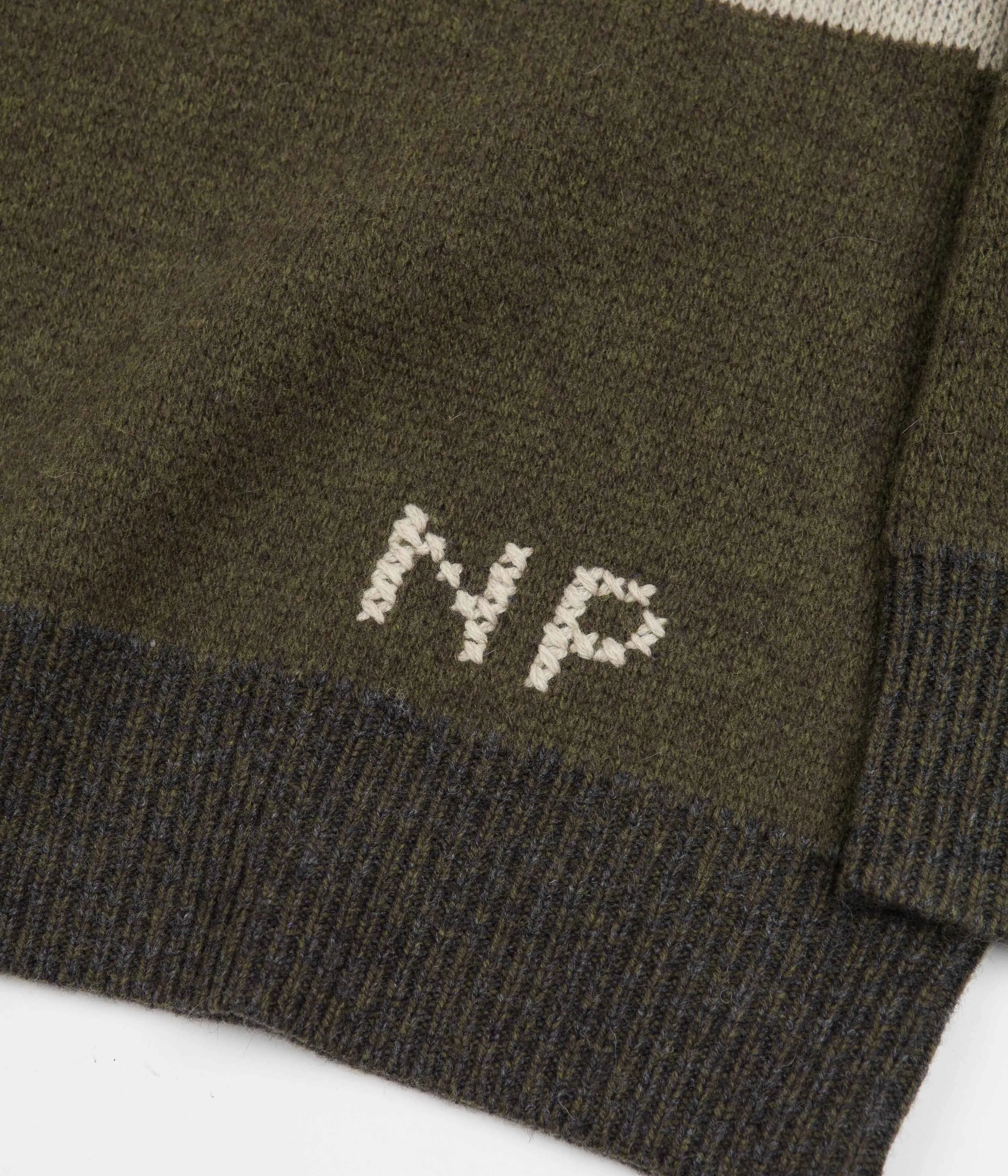 Norse Projects Rune Landscape Knitted Sweatshirt - Utility Khaki