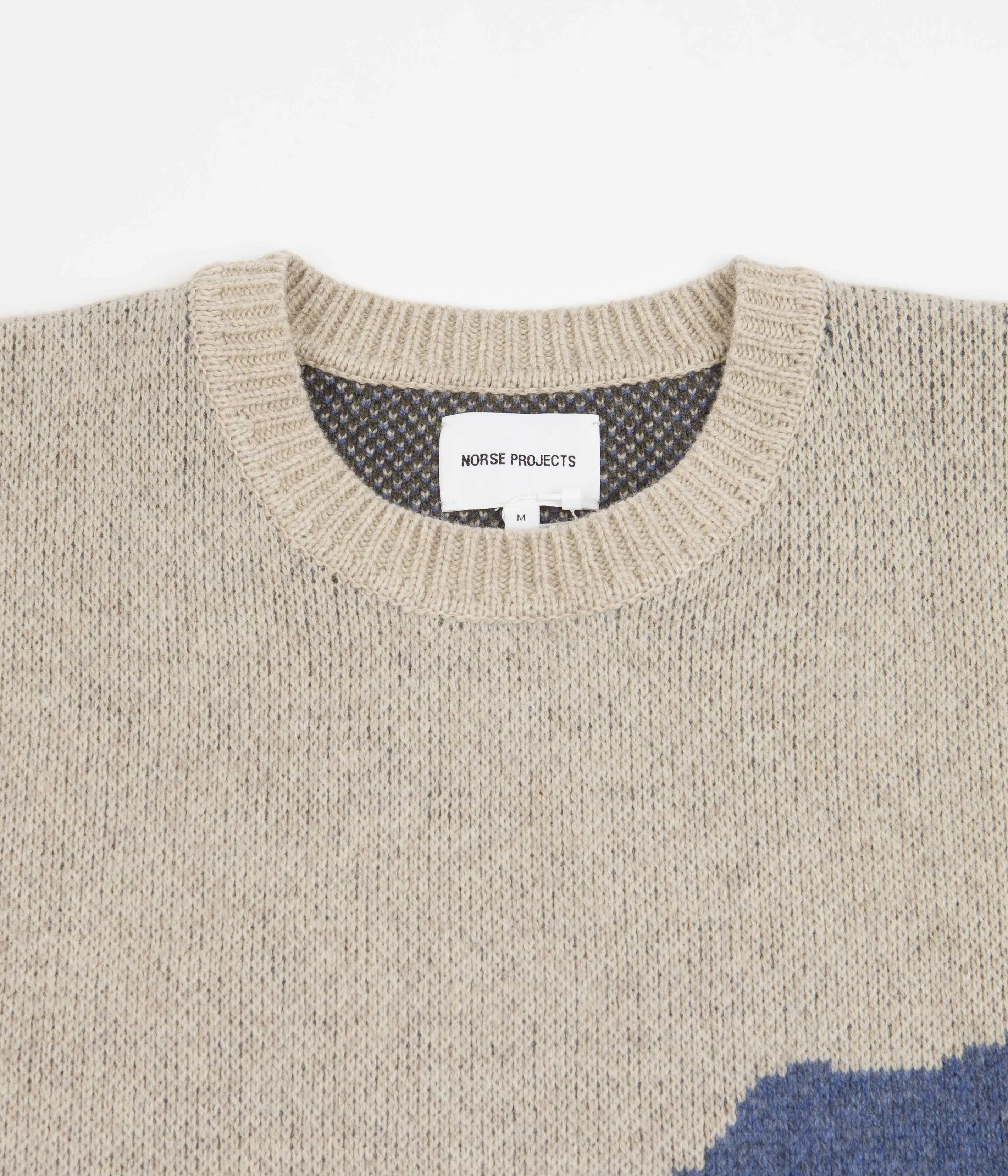 Norse Projects Rune Landscape Knitted Sweatshirt - Utility Khaki