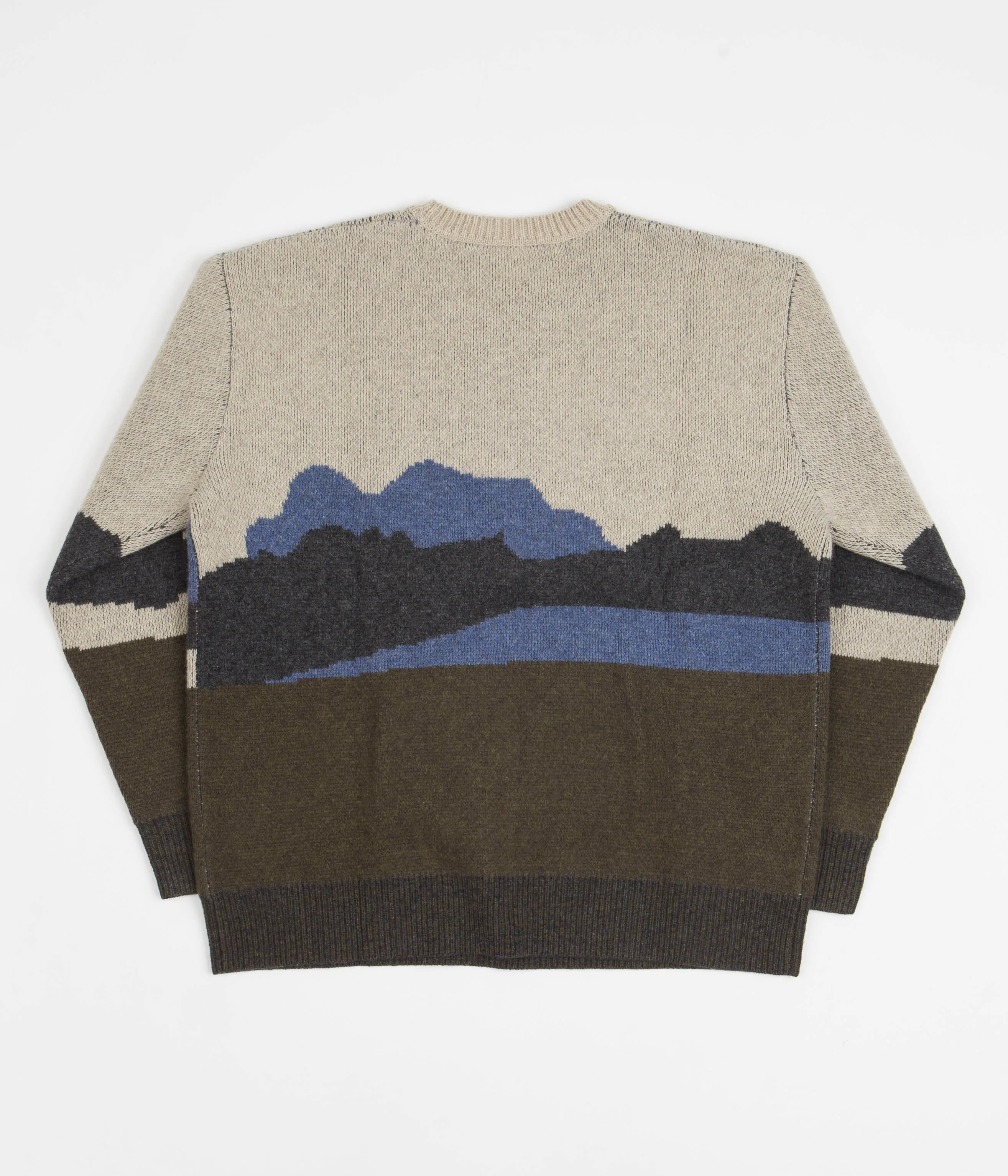 Norse Projects Rune Landscape Knitted Sweatshirt - Utility Khaki