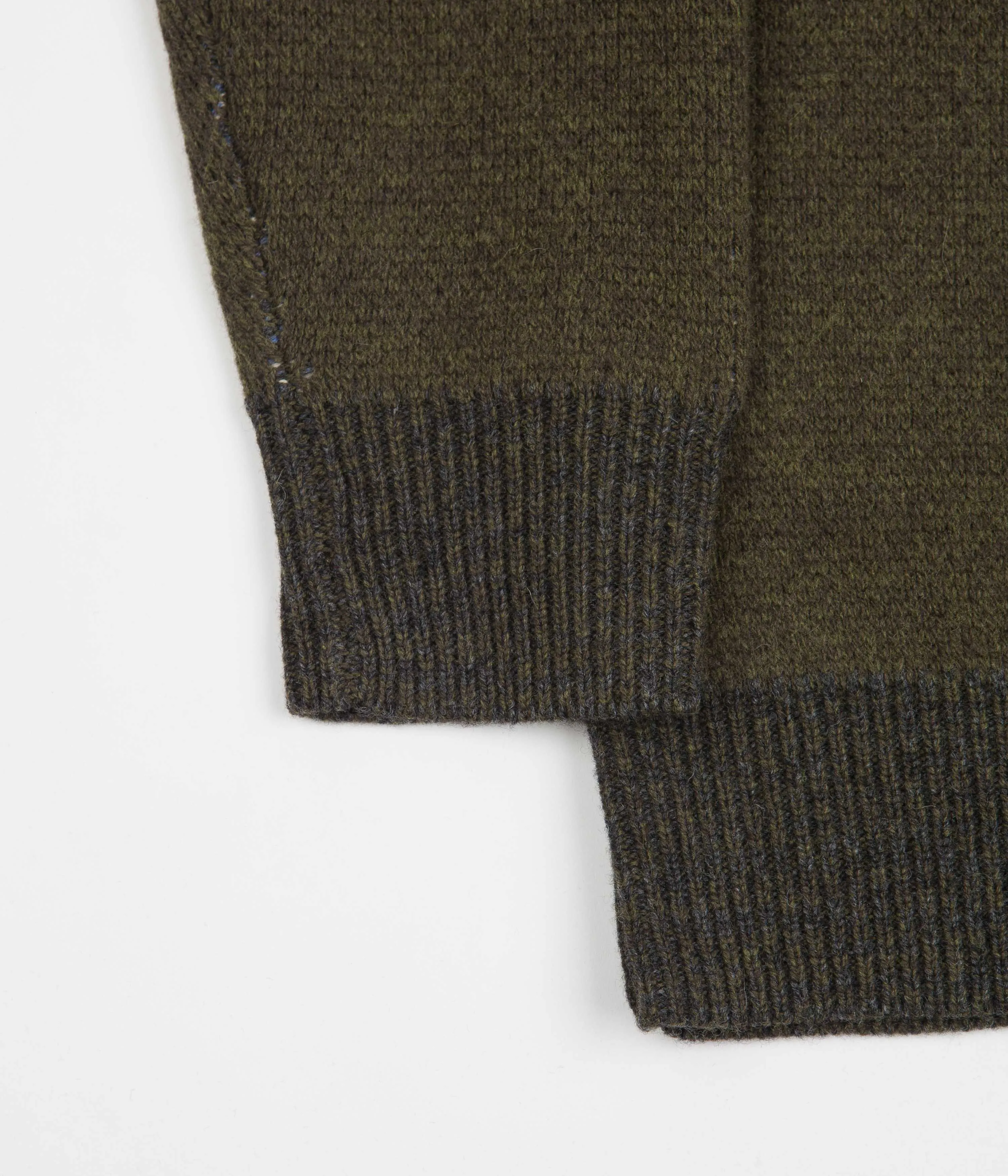 Norse Projects Rune Landscape Knitted Sweatshirt - Utility Khaki