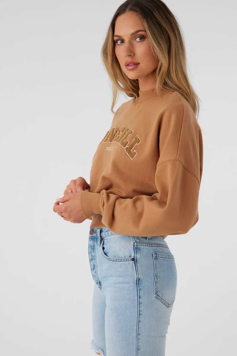 O'Neill Moment Crop Sweatshirt-Tobacco Brown