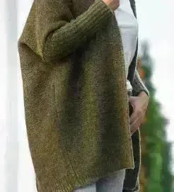 Oversized Head cover Knitted Long Kimono Cashmere Cardigan for Women