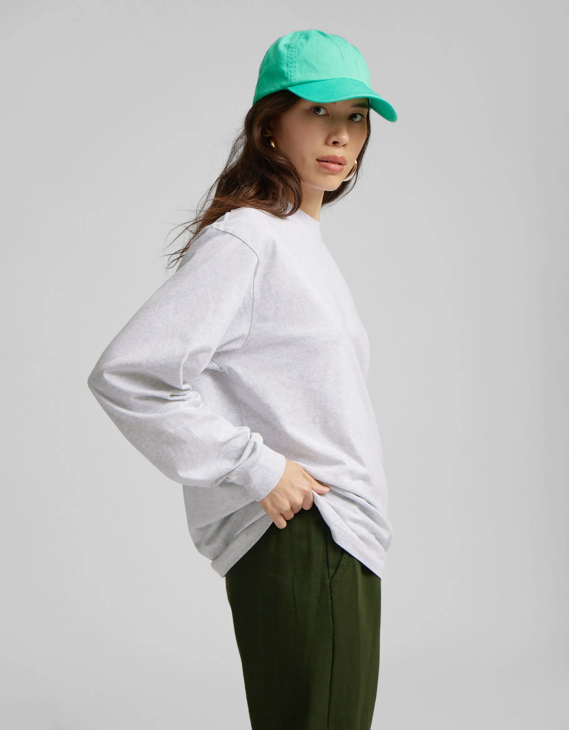 Oversized Organic LS T-shirt - Sahara Camel