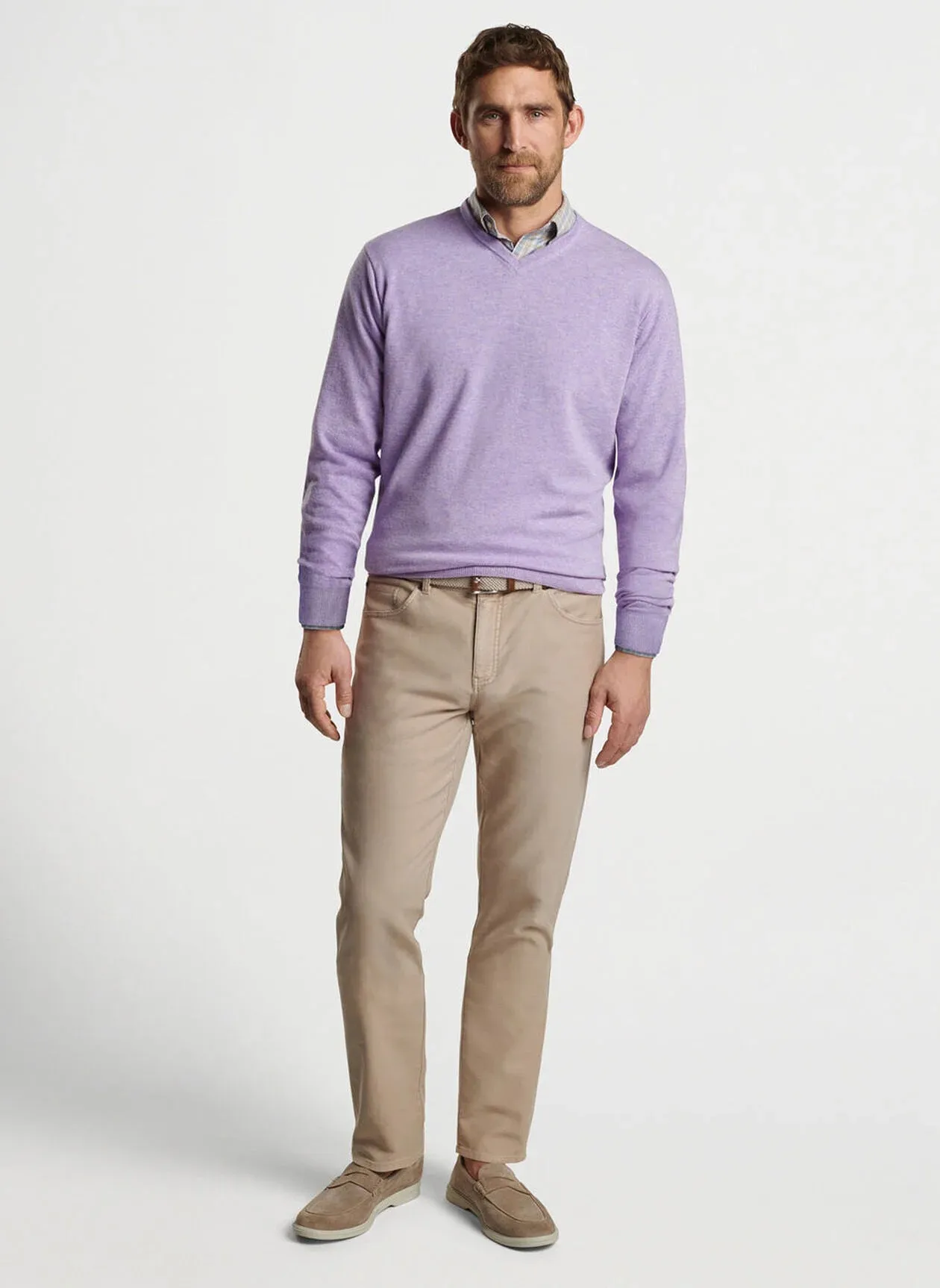 Peter Millar Crown Heritage Cashmere Sweater In Lavender