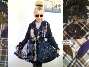 Plus Size Sweatshirt Jacket 2XL Loose Plaid Duster Jacket