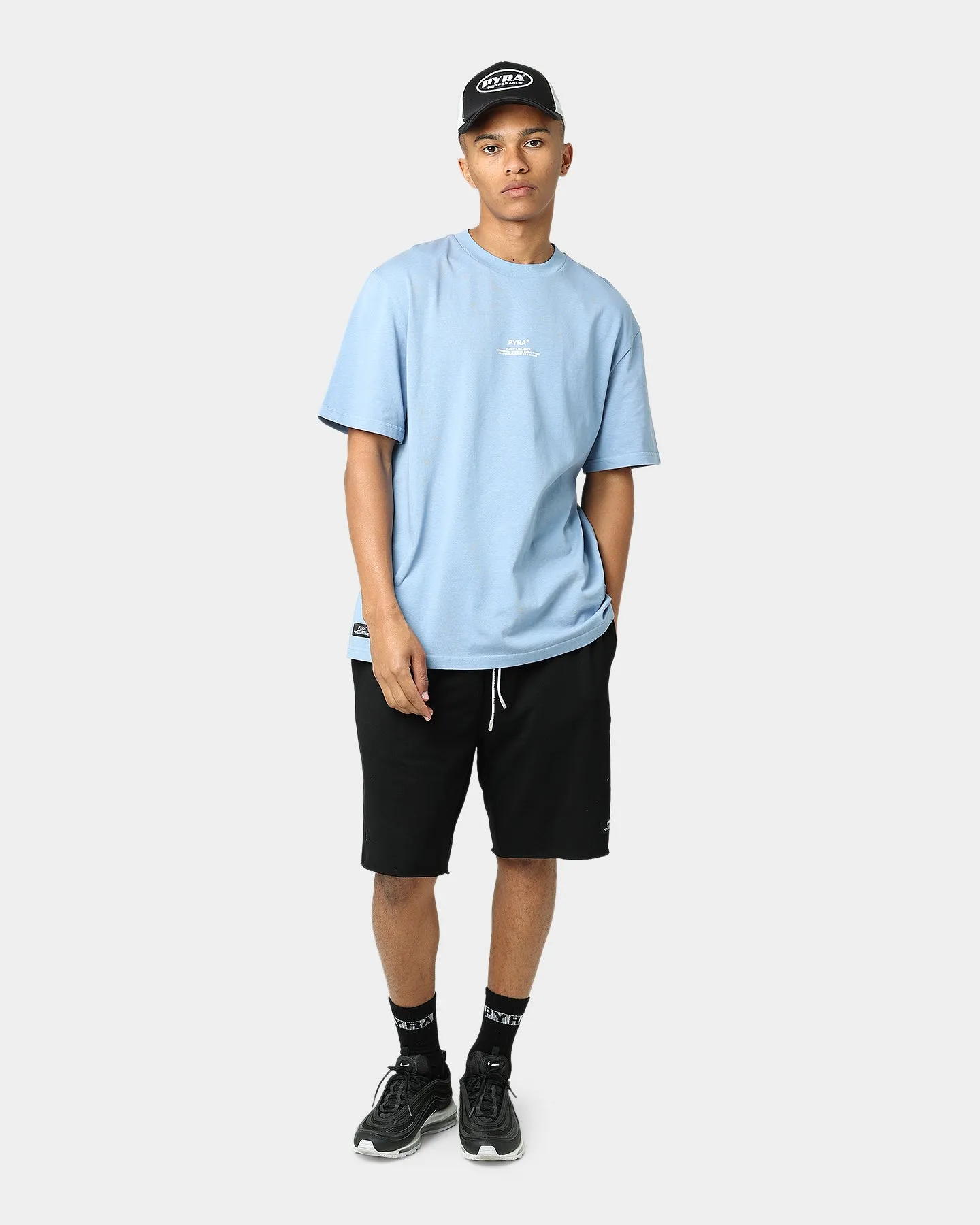 Pyra Stacked Logo T-Shirt Blue Fog