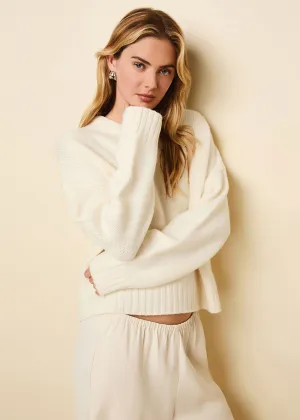 Reva Chunky Cashmere Sweater Ecru