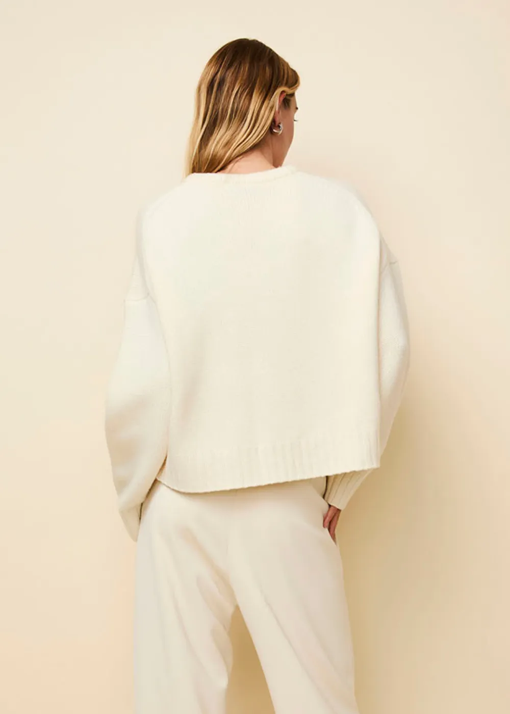 Reva Chunky Cashmere Sweater Ecru