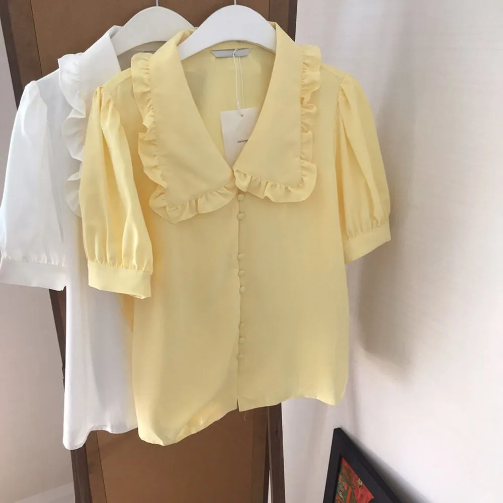 Ruffle Elegant Puff Sleeve Blouse Shirt