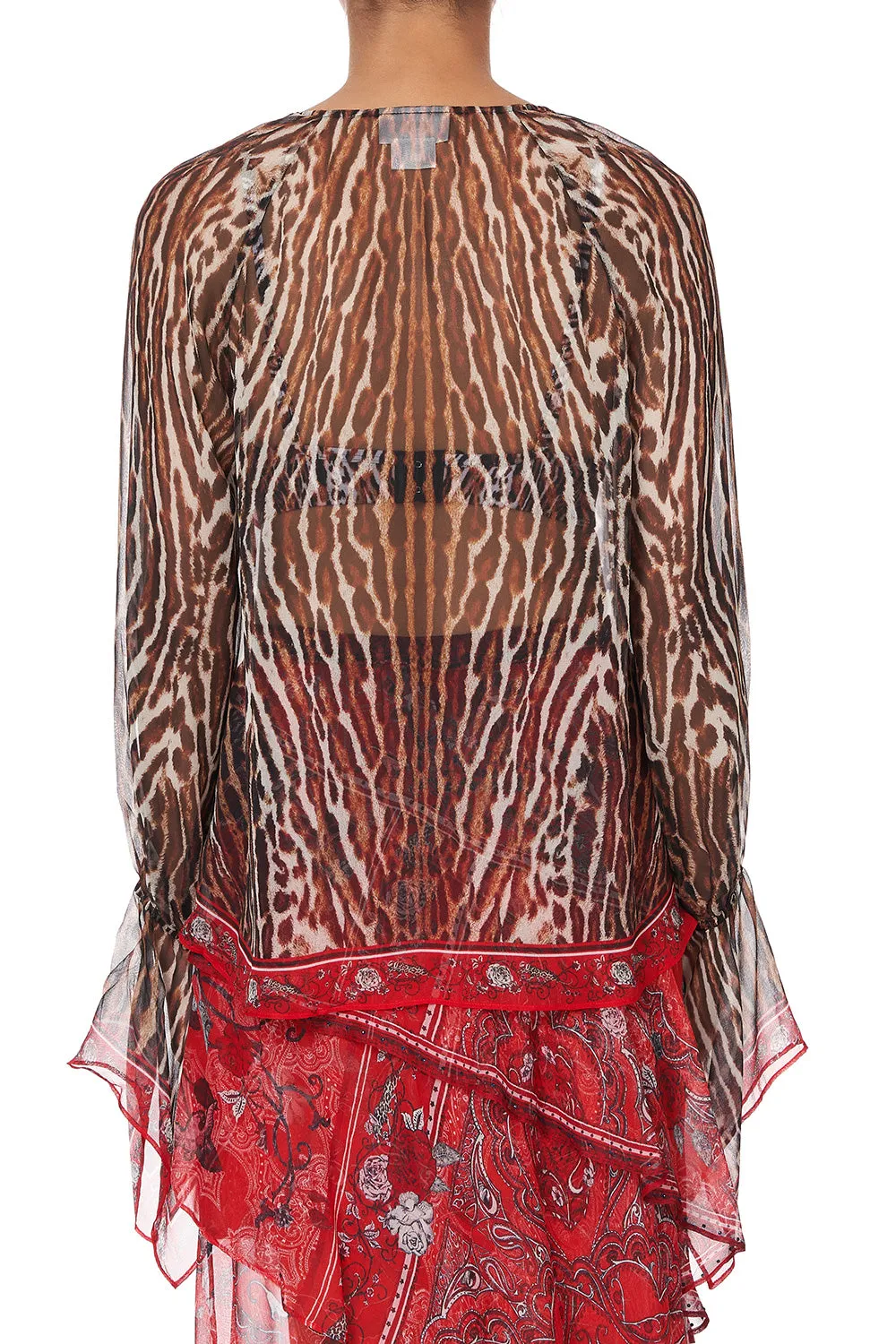 RUFFLE FRONT BLOUSE PIRATE PUNK