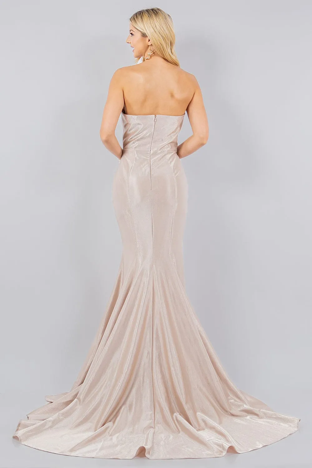 Satin Strapless Mermaid Dress by Cinderella Couture 8083J
