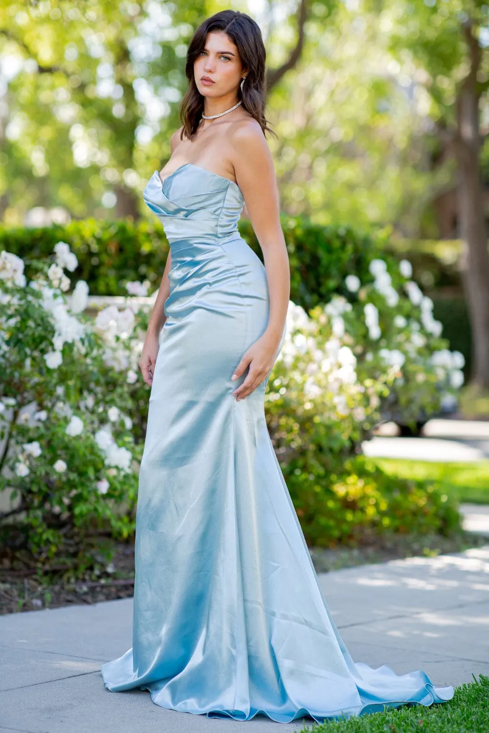 Satin Strapless Mermaid Dress by Cinderella Couture 8083J