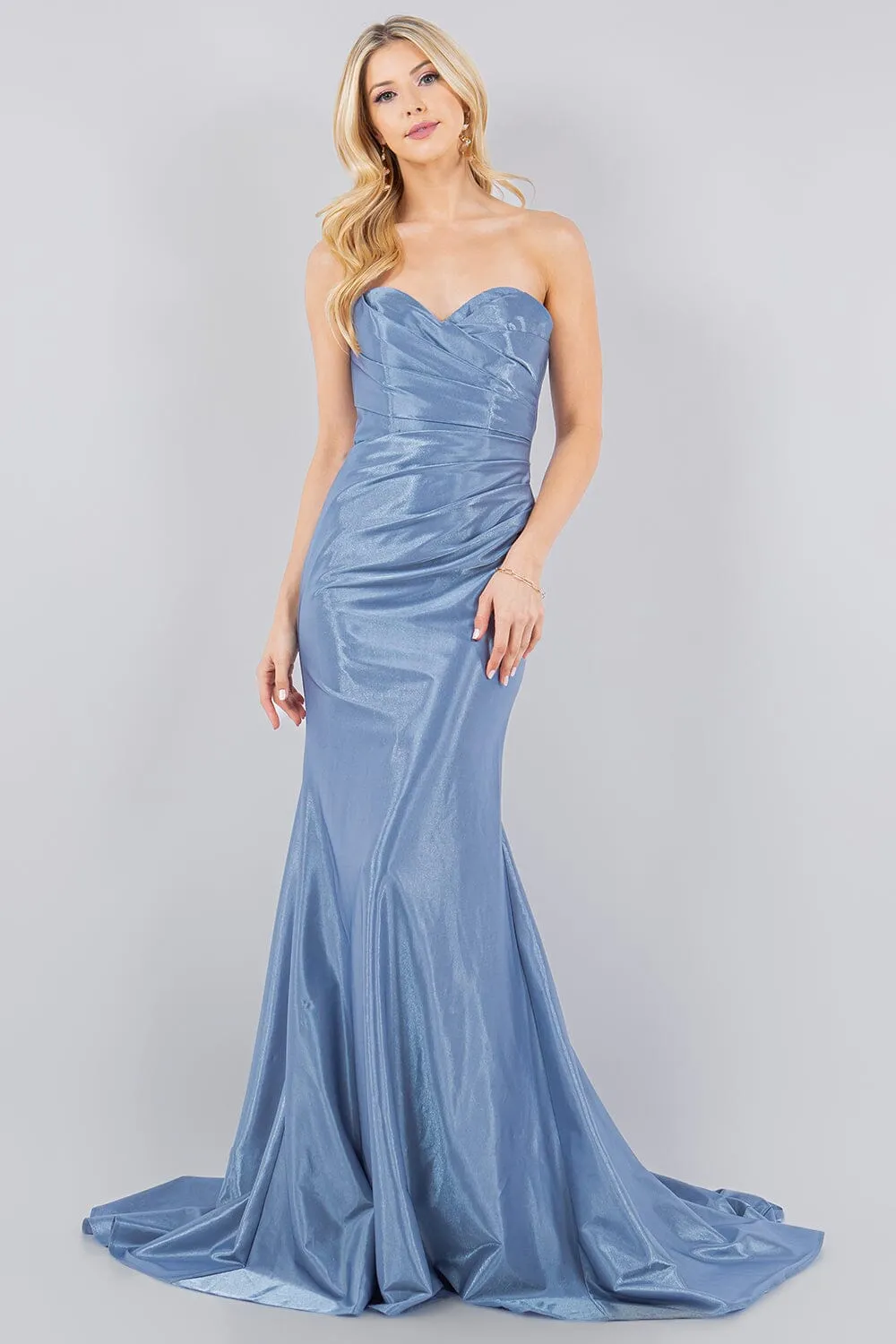 Satin Strapless Mermaid Dress by Cinderella Couture 8083J