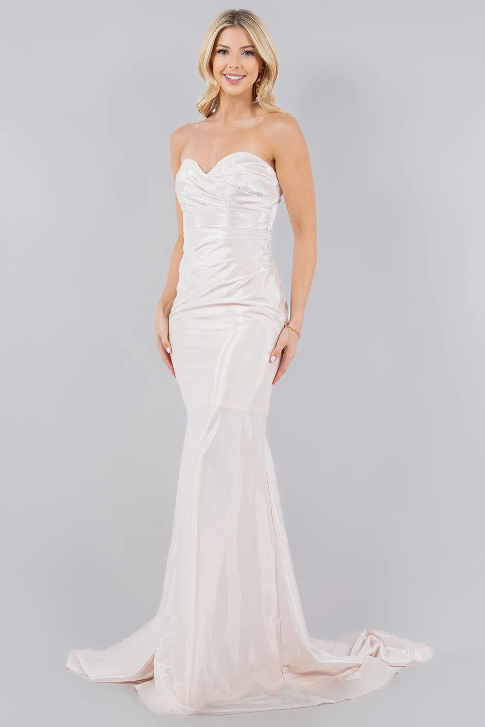 Satin Strapless Mermaid Dress by Cinderella Couture 8083J