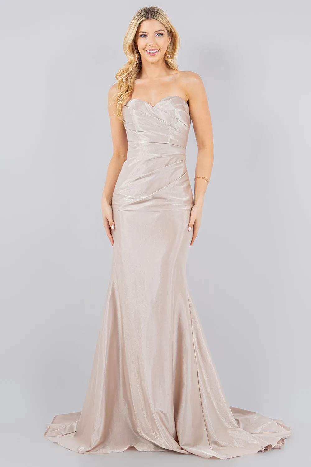 Satin Strapless Mermaid Dress by Cinderella Couture 8083J