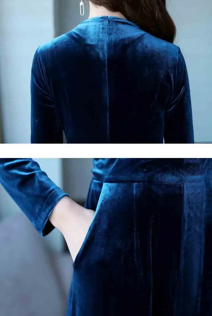 Solid Color High Waist Velvet Wide Leg Jumpsuit
