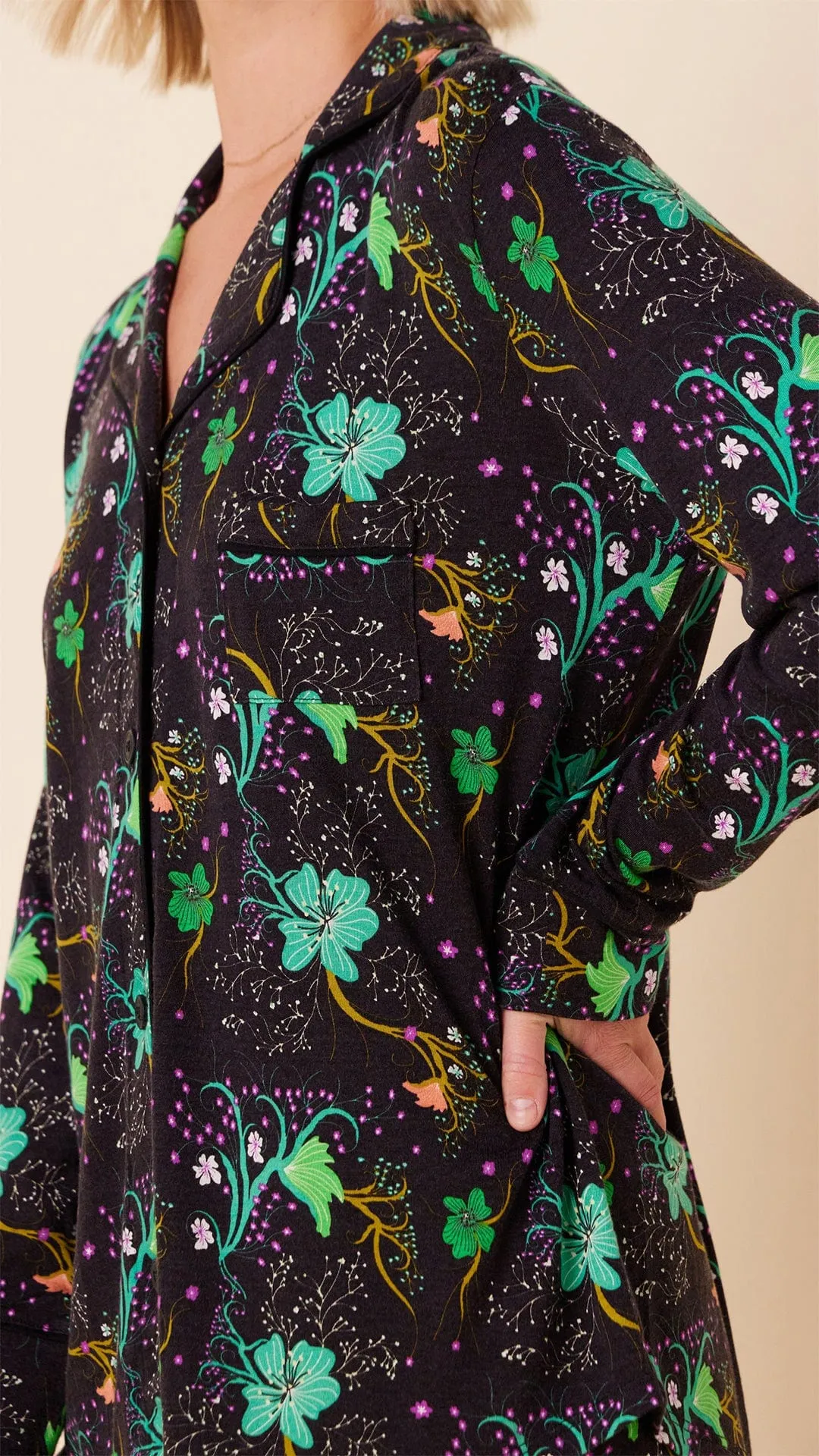 Stargazer Pima Knit Long-Sleeved Short Set