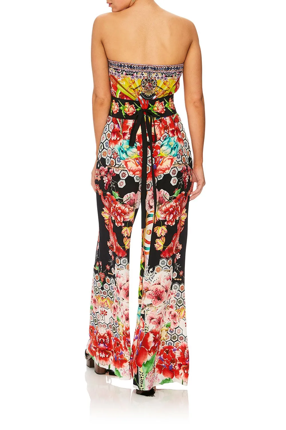 Strapless Jumpsuit W/ Belt- Painted Land