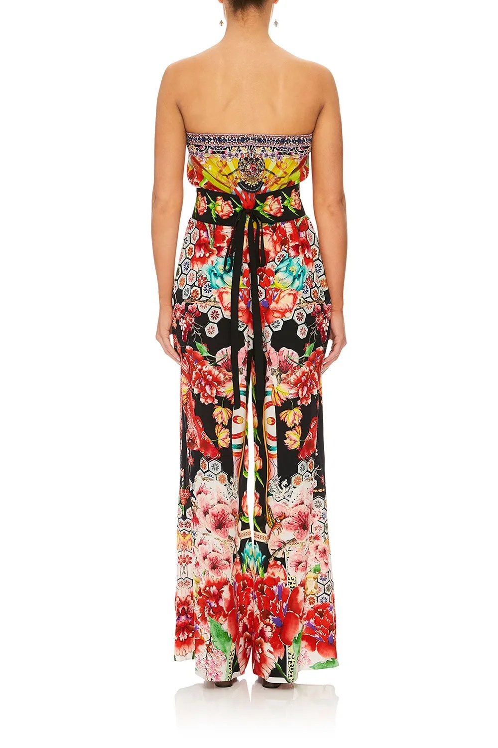 Strapless Jumpsuit W/ Belt- Painted Land