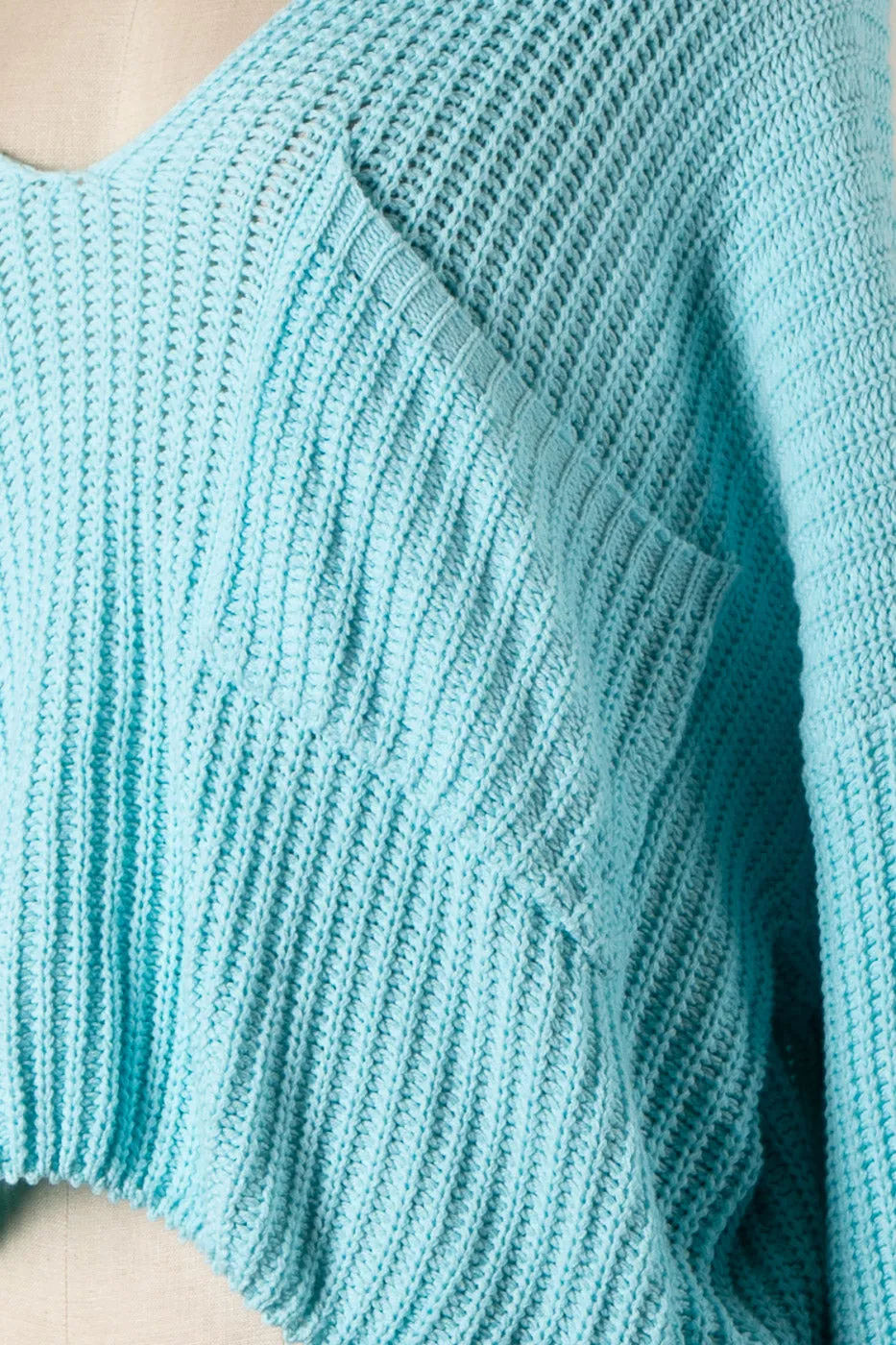 V NECK CABLE KNIT OVERSIZED SWEATER 1 PACK
