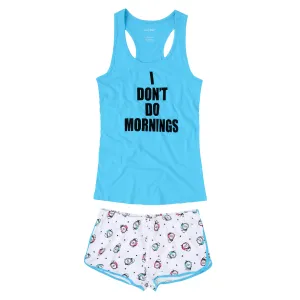 Women's Soft Knit 100% Cotton Jersey Short Tank-Sleep Set